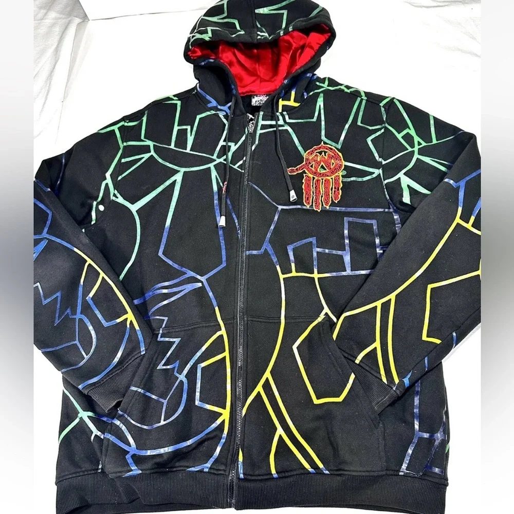 MISKEEN ORIGINALS ZIP HOODIE 2XLT EMBROIDERED GAMER SKATEBOARD-SEEN ON LIL ROMEO